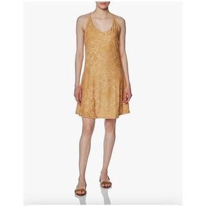 Prana‎ Opal Mustard Yellow Racerback Summer Dress Casual A-Line Mini Sundress